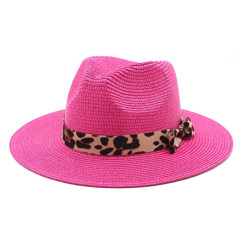 Spring/Summer Panama Hat Yellow Belt Accessories Straw Top Hat Beach Breathable Casual Jazz Hat Straw Hat