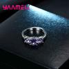 Anello Color Argento con Zirconi Viola per Ragazze alla Moda Decorazione Quotidiana Festa di Matrimonio Anelli da Dito da Donna