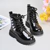 Kids Short Boots Korean Style Versatile Children Leather Boots  Side Zipper  Autumn  Girls Princess Boots Soft