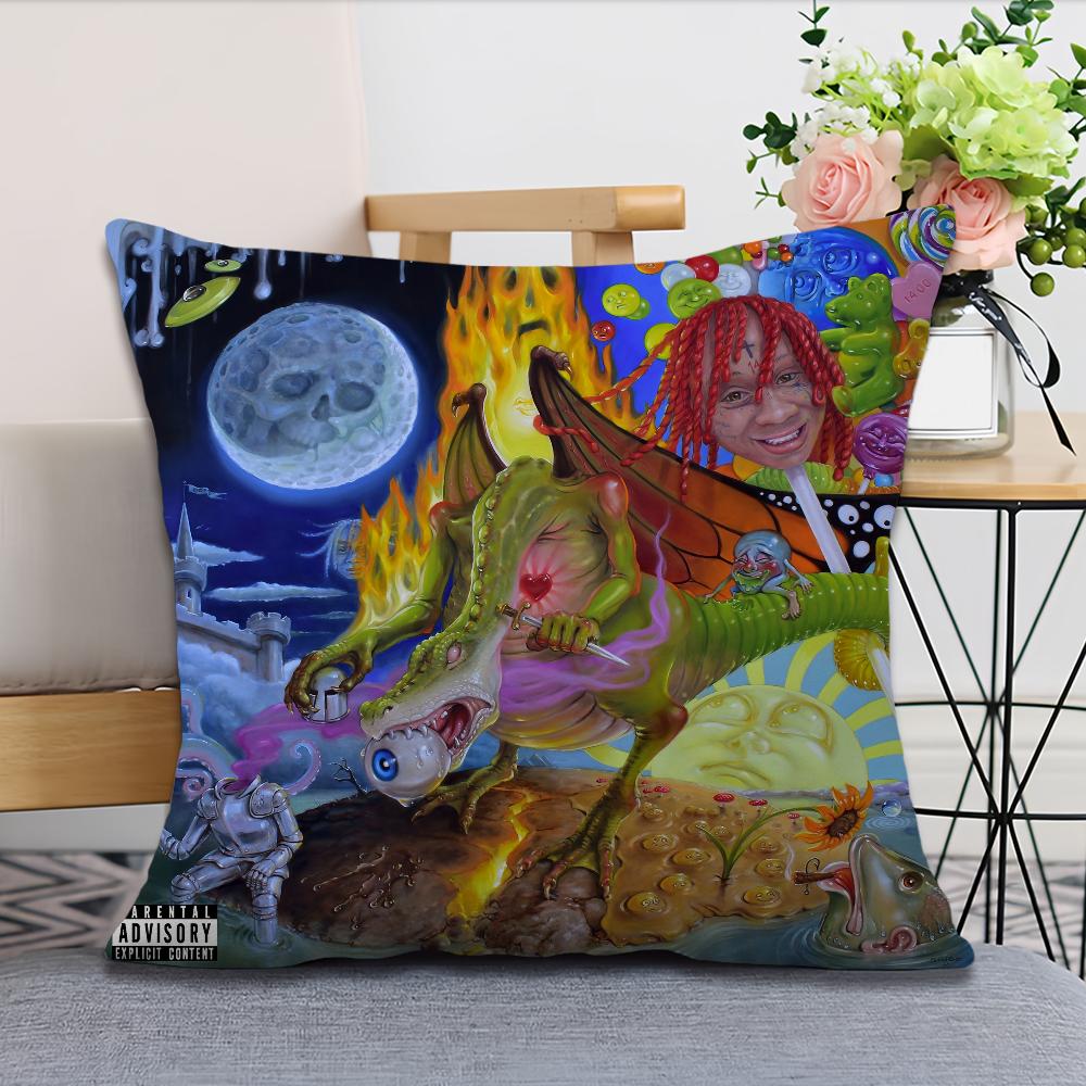 Rapper T-Trippie R-Redd 1400 Miss The Rag For Bedroom Car Coffee Shop Room and Living Room Sofa Decorative Pillow Cover Case