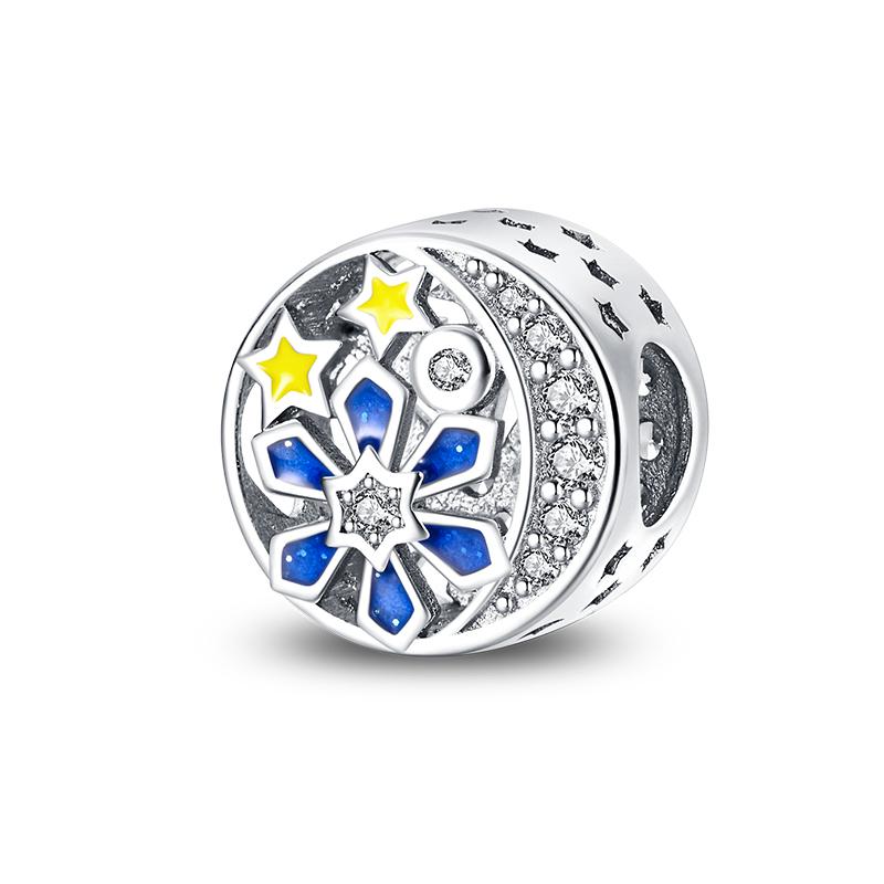 Genuinecopper Evil Eye Blue Zircon Round Lucky Charms Beads Fit Pandachoriginal Bracelets Fine Diy Birthday Jewelry