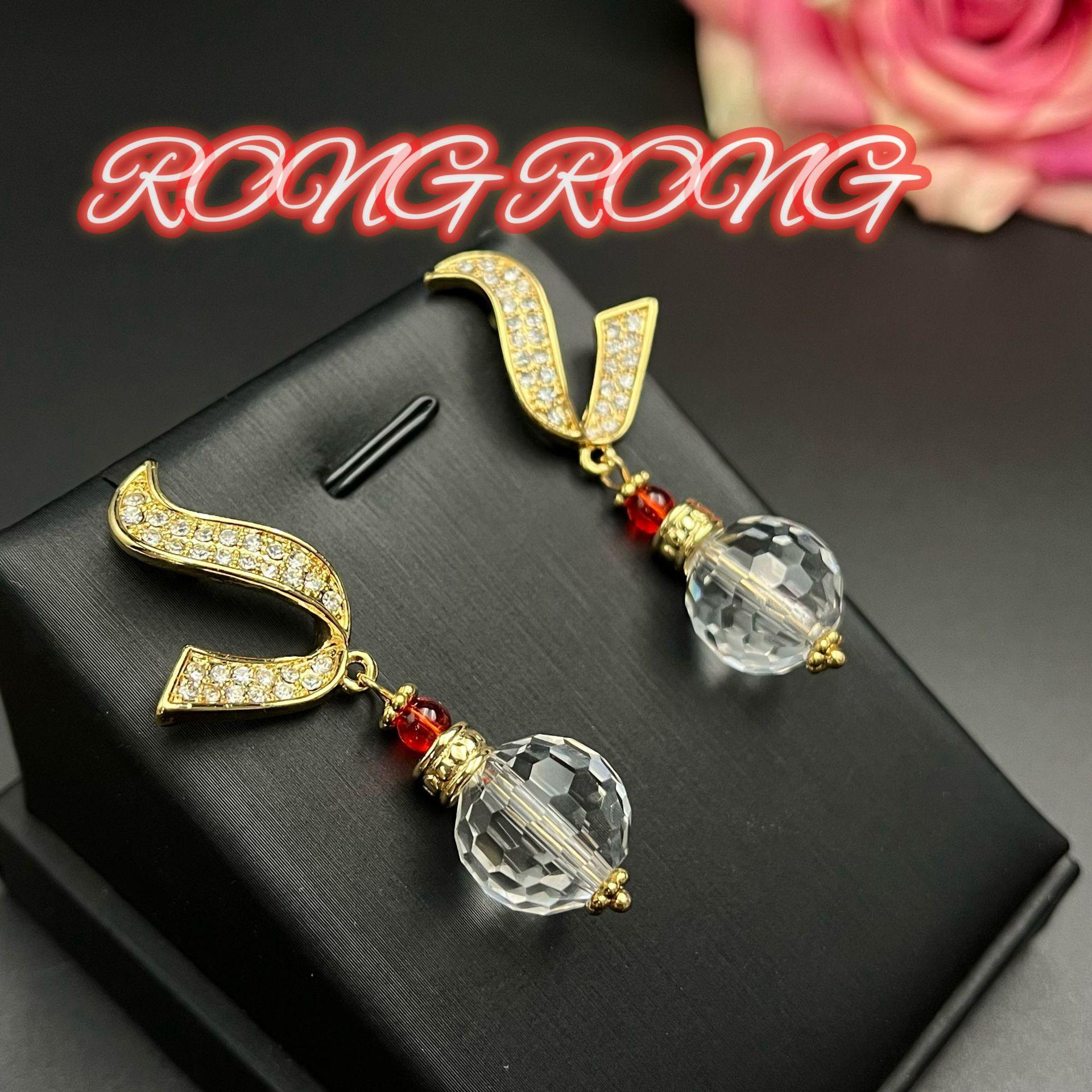 Средневековые серьги товары высокого класса не тускнеют придворный стиль глазурованный хрустальный бусинный ожерелье ретро винтаж средневековые украшения