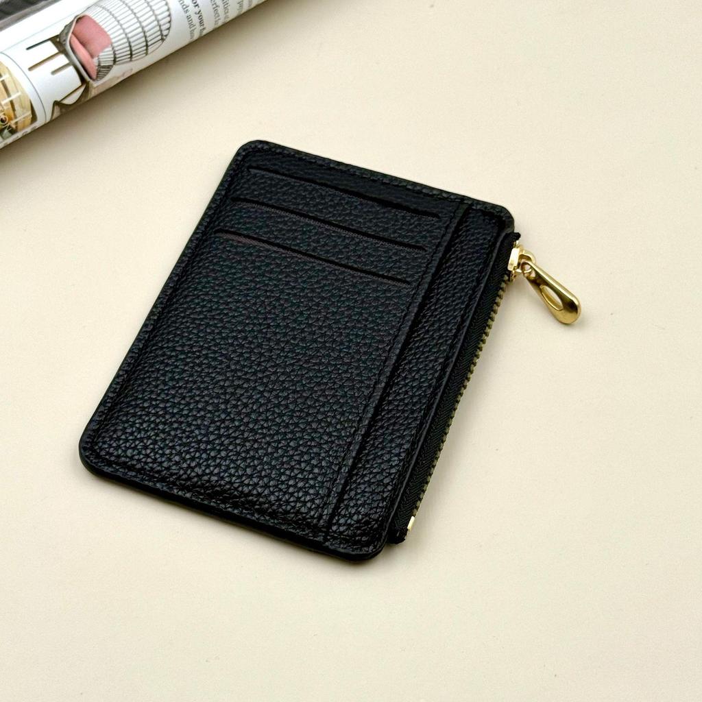 Lychee Pattern PU Card Sleeve Multi-functional Zipper Coin Purse