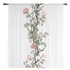 Summer Flowers Leaves Vines Sheer Window Curtains For Living Room Kitchen Children Bedroom Voile Hanging Curtain