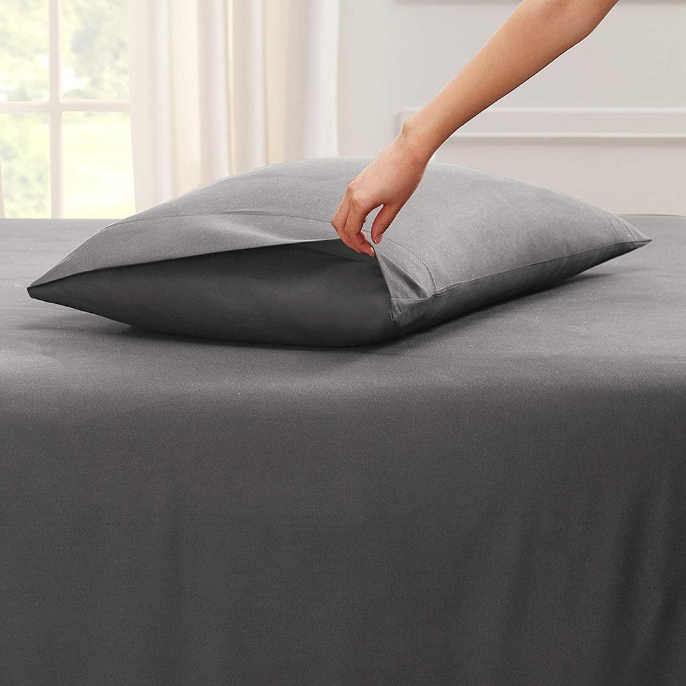 3/4 PC Bed Sheet Set Solid Color Mattress Protector Soft and Comfortable Bedding Bed Sheet Non-Slip Deep Pocket Fitted Sheet Set
