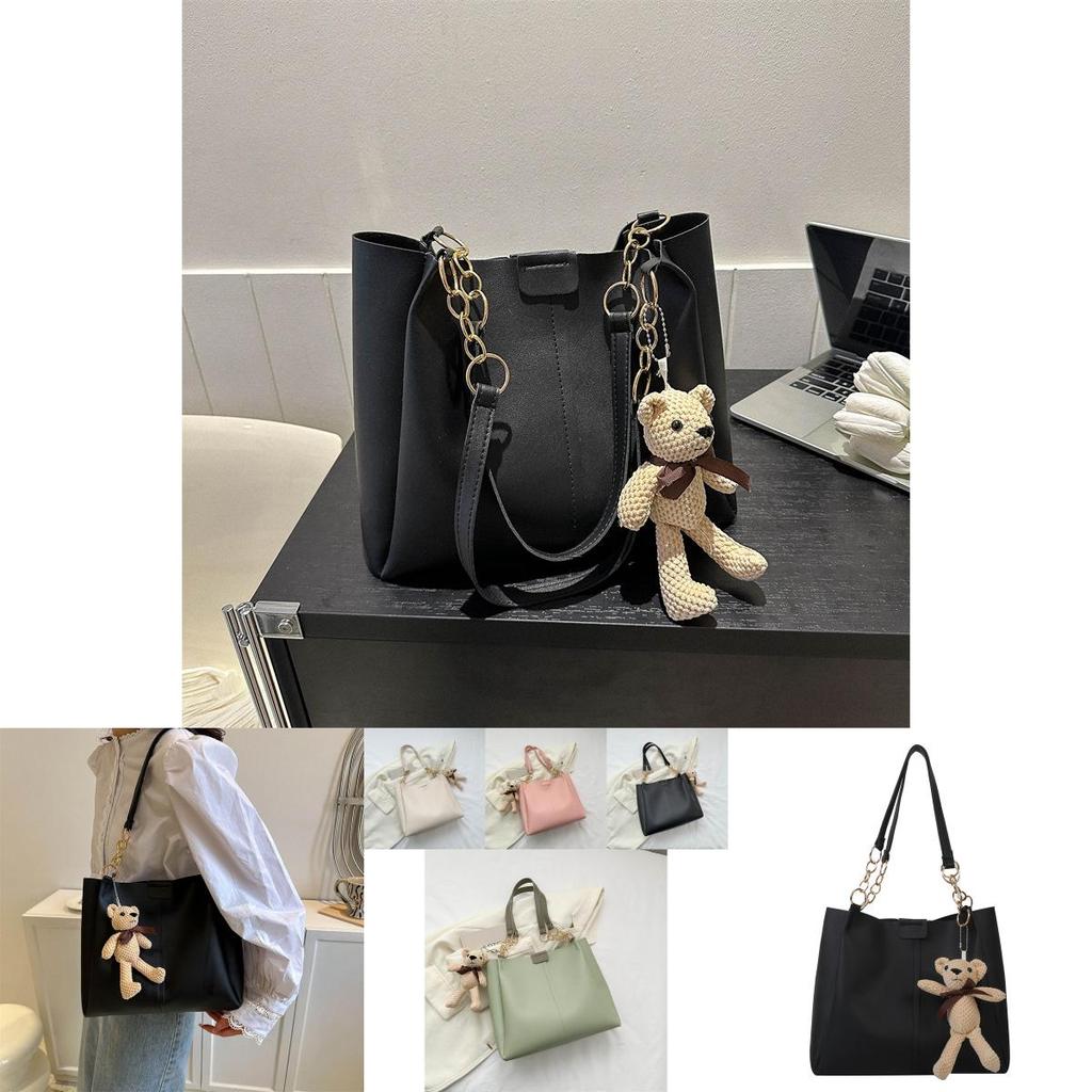 Stylish Large Capacity Tote Bag For Women In Fashionable Black White Pink Colors Ideal For College And Daily Use