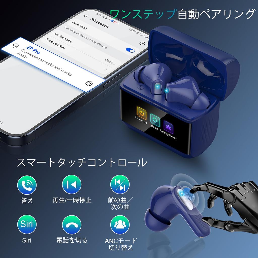 Bluetooth Wireless Earbuds Model Touchscreen with 5 EQ AI Smart Bluetooth Find Your Noise Up to 48 Hours of IPX7 Sound Low Auto with Compatible with