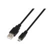 Aisens USB 2.0 Cable - Type A Male To Micro B Male - 0.8m - Black-A101-0027