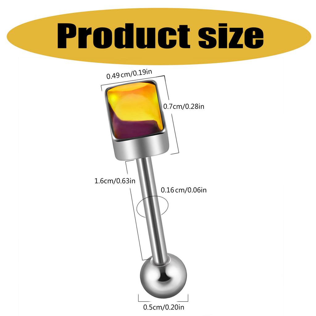 Rectangular Tongue Barbell Ornament for Fashionable Individuals Seek Unique Styles In Sturdy Stainless Steel Materials
