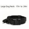 Military Tactical Dog Collar Adjustable Soft Nylon Outdoor Training K9 Collar with Handle and Metal