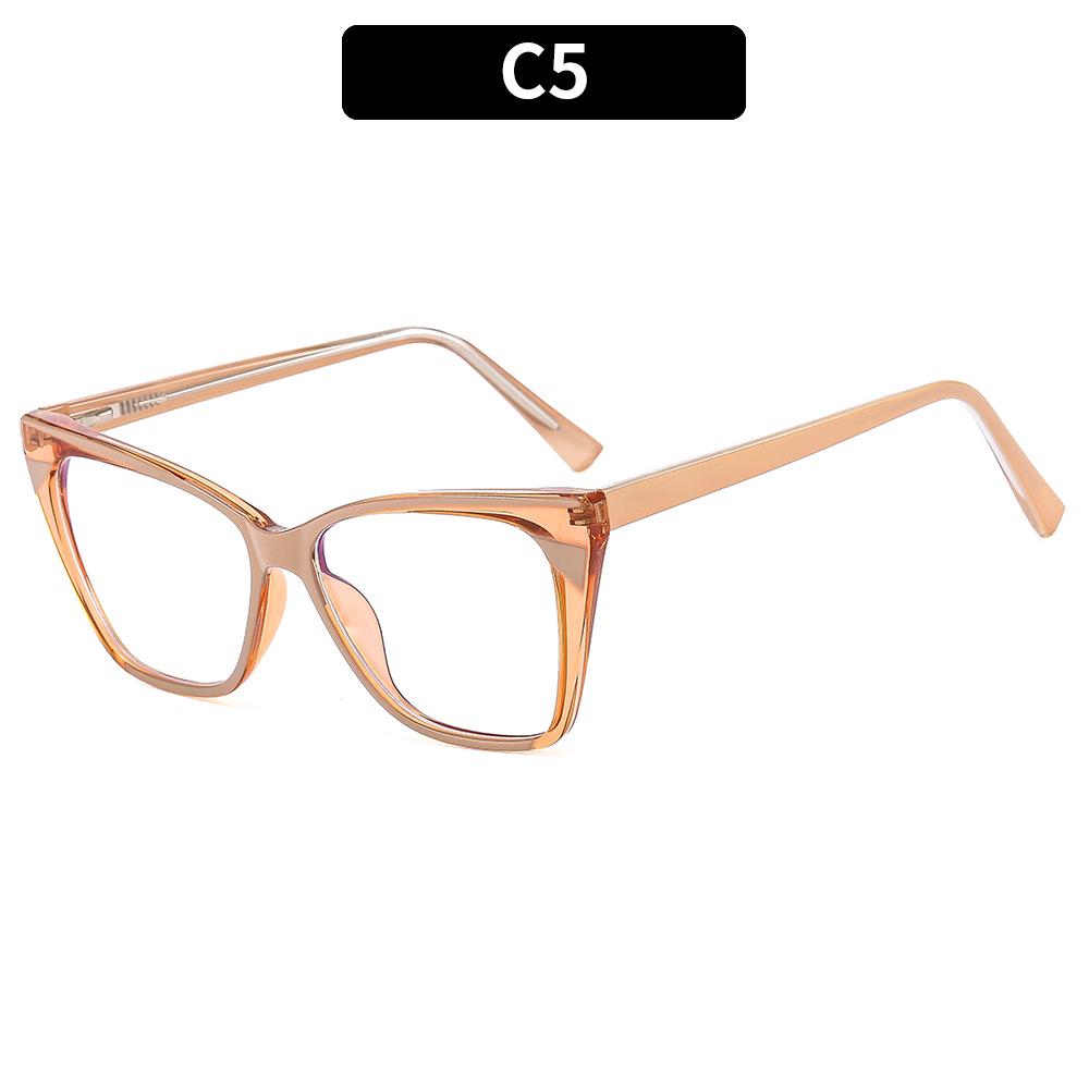 "2022 TR90 Cat-Eye Anti-Blue Light Glasses Frame - Trendy Makeup-Free Street Style for Women"