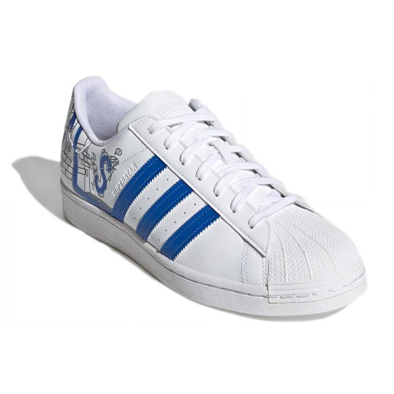 adidas Scarpe da Skate Casual Resistenti all'Usura Super Comode Originali Bianche Blu Unisex 'White Blue' Sneakers GW5784