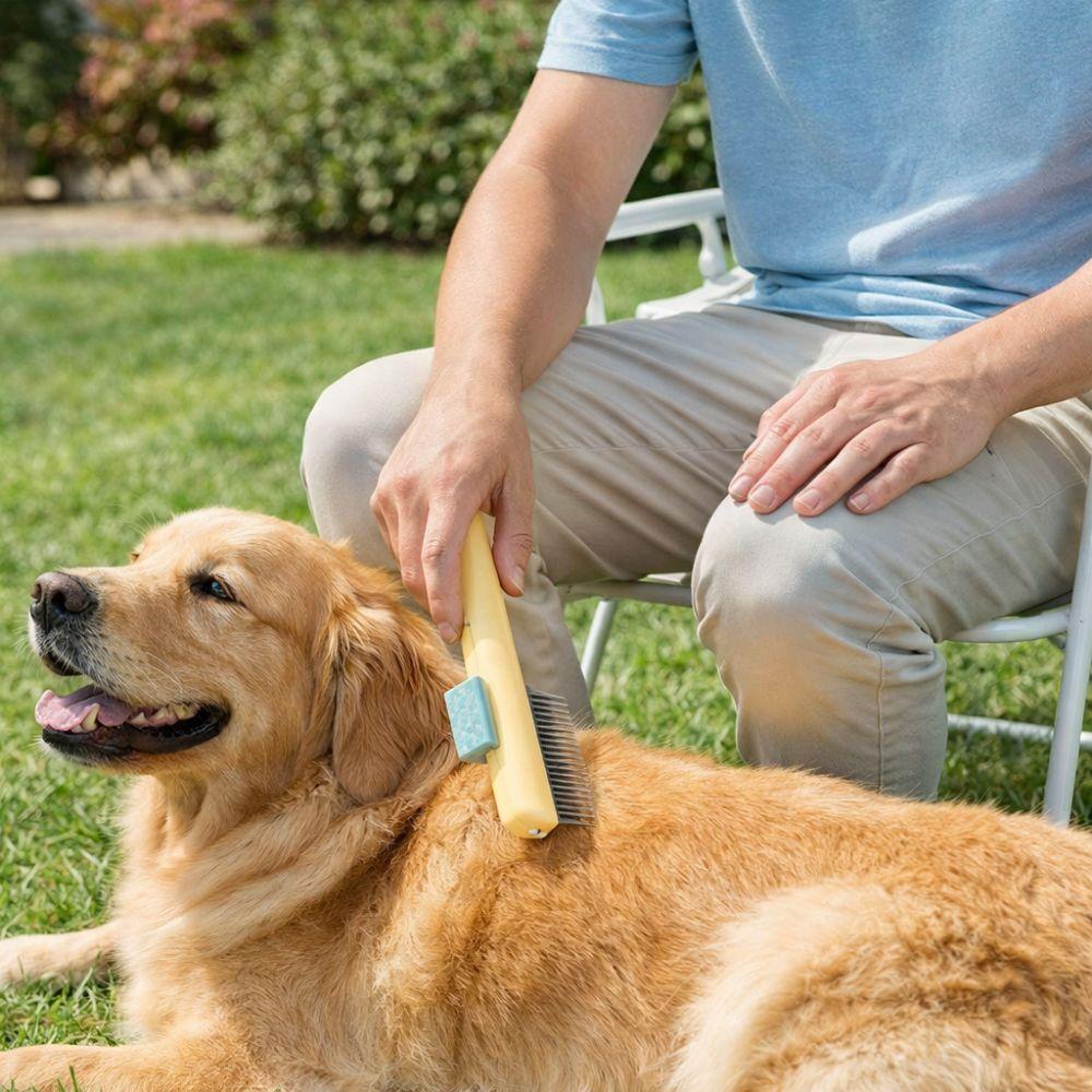 Efficient Pet Flea Comb Portable Pet Hair Knotting Comb Small Row Comb Self Cleaning Comb  Cat Care