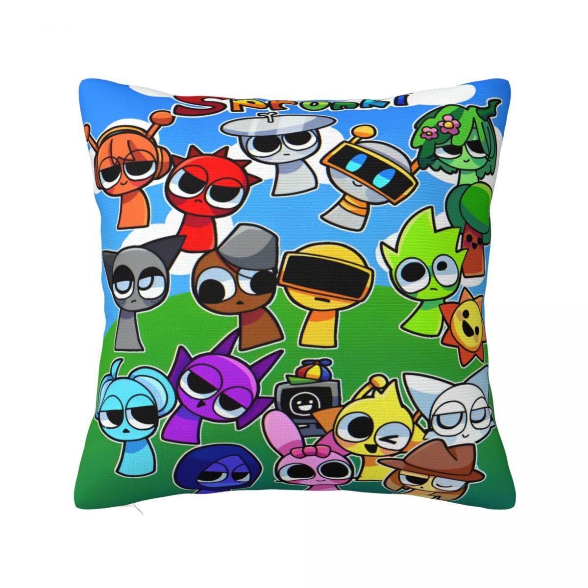 Наволочки Sprunki Мерч Наволочка с принтом Чехол для декоративной подушки Декор для дивана Квадратная Разные размеры 12x12Inch