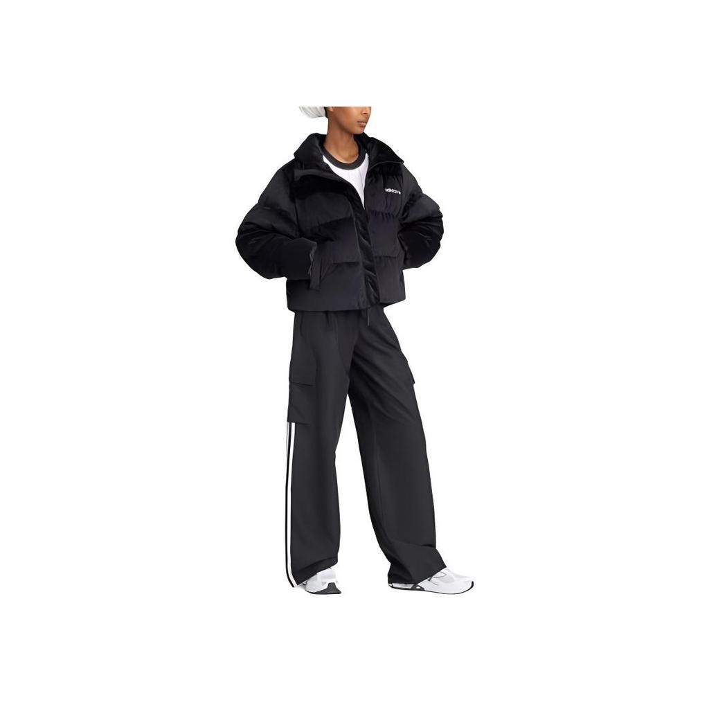 adidas Originals Giacca Piumino Velvet Comoda Zip-Up Collo Alto Maniche Lunghe Giacca Donna Nera IW8439