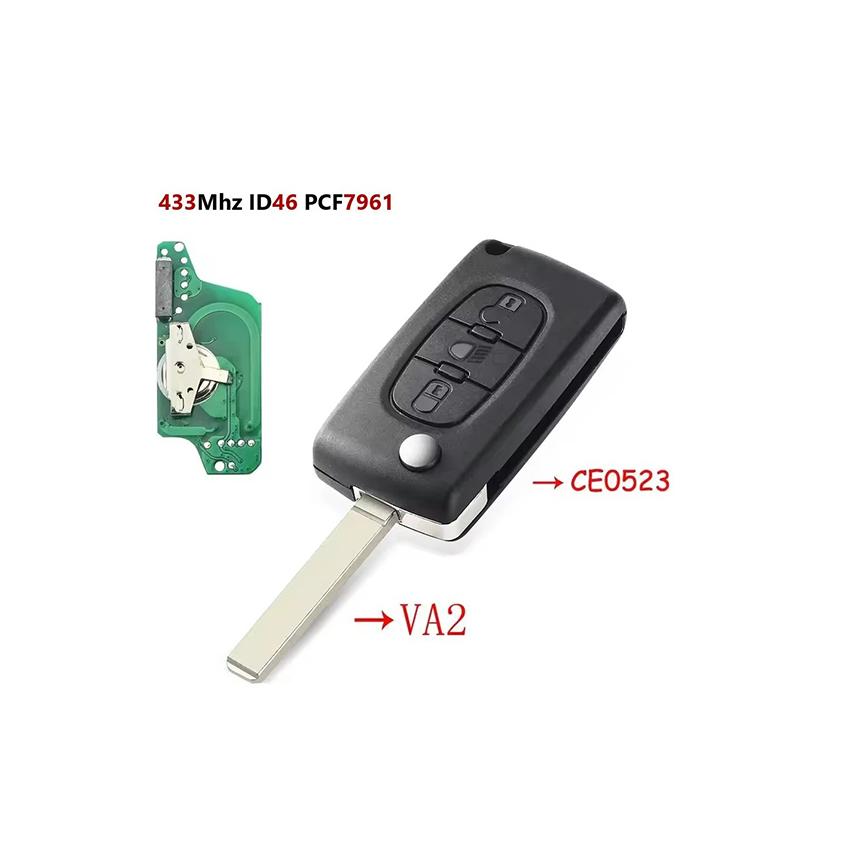 ASK 2/3/4 Buttons 433Mhz Remote Car Key for Peugeot 207 307 308 407 607 807 For Citroen C2 C3 C4 C5 C6 CE0536/CE0523 Auto Parts