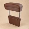Vehicle Center Armrest Storage Box LeatherLike Adjustable Metal Support Rods