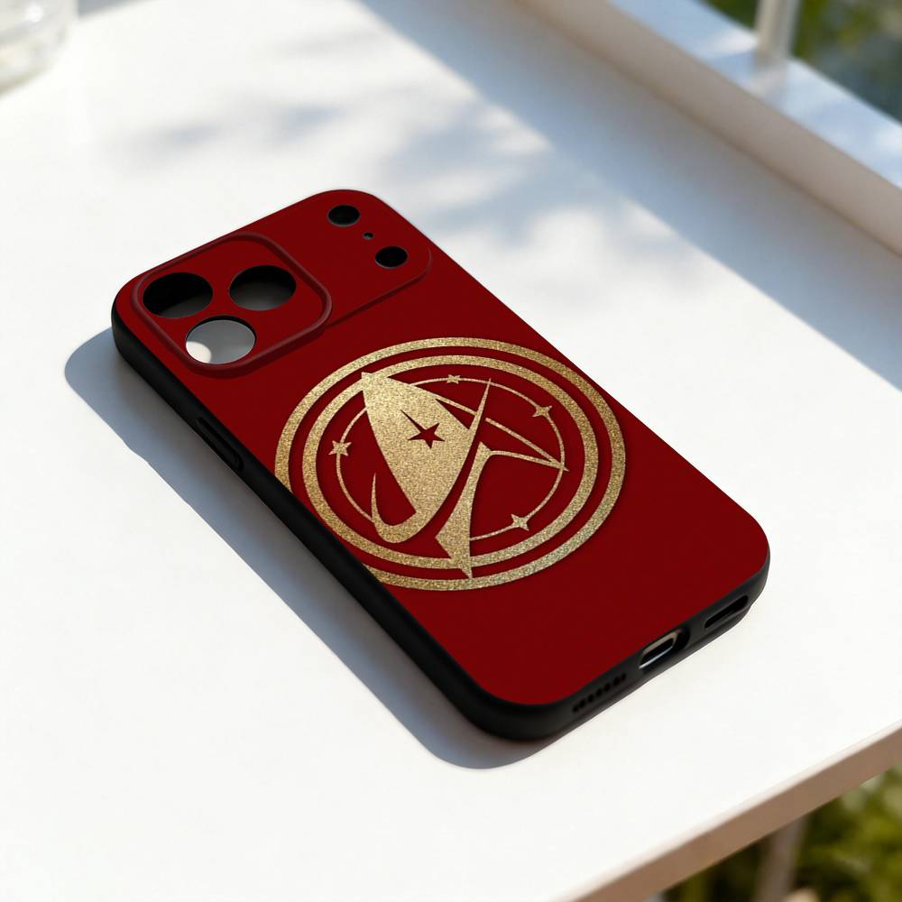 S-Star-Trek S-Navi Custodia Cool per Telefono per iPhone 17,16,15,14,13,12,11,Pro,Max,Plus,E,SE4,Air,Mini Nero Abbinamento Preciso dei Fori
