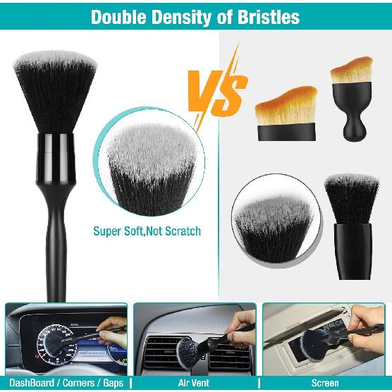 Luscinum Car Interior Duster Detailing Cleaning Gel Brushes Kit, Soft Dust Detail Crevice Brush Slime Putty Cleaner Accessories Tools For