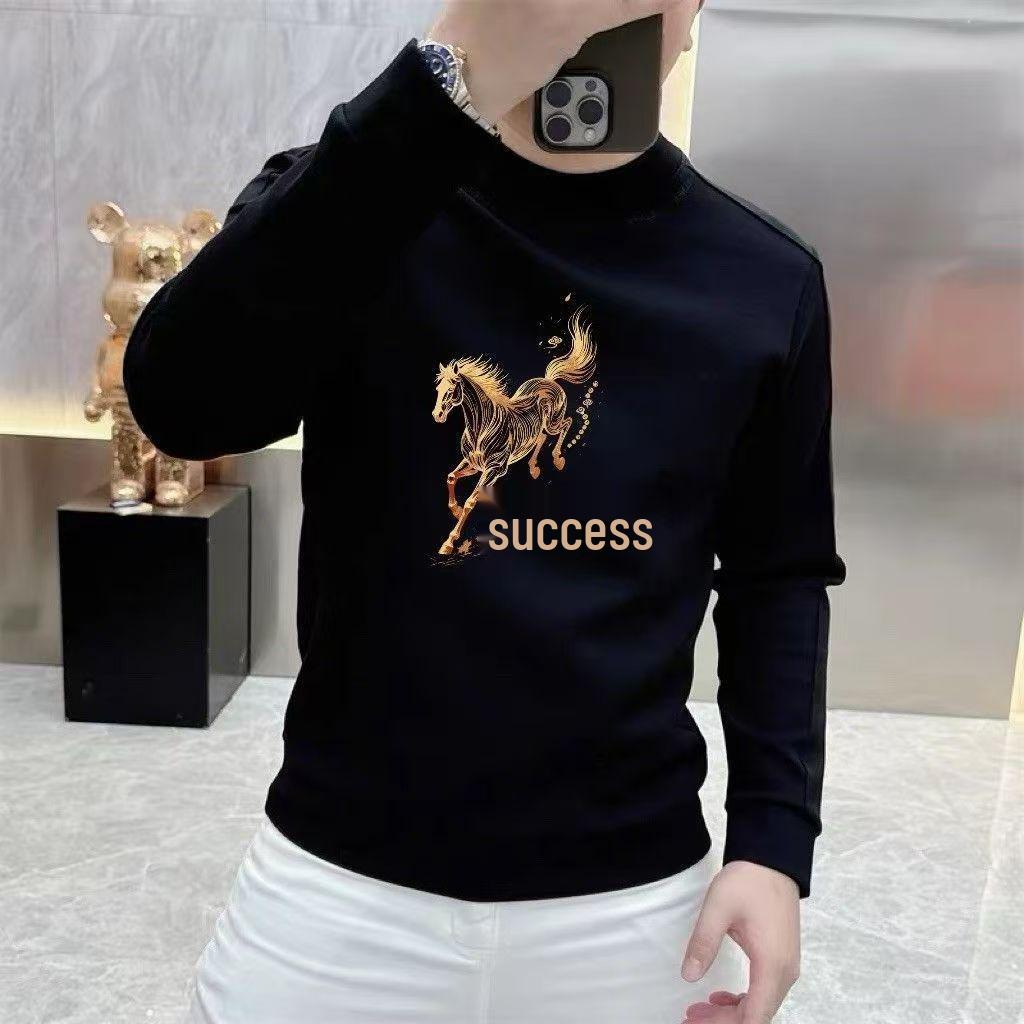 

Year of the Horse Red Men s Hoodie - Zodiac Success Print, Round Neck, Fleece-Padded 4XL чорний