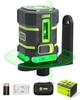 LASGOO Green Laser Level, Self-Leveling, 360° Horizontal Laser, Vertical Laser Line, 4 Brightness Levels, Pulse Mode, for Floor, Tile, and Wall Constr