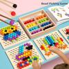 Wooden Bead Color Matching Game Puzzle Color Sorting Game Montessori Clip Beads Toy  Boy and Girl