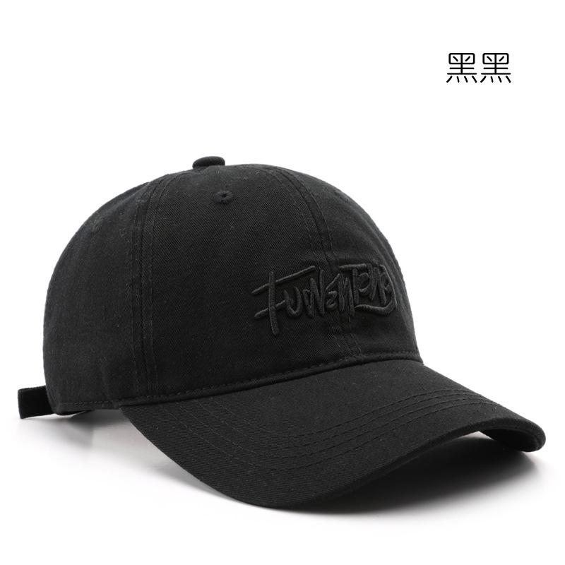 Hat, washed cotton, letter embroidery, baseball cap, outdoor sports, unisex, sun protection