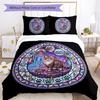 Cyberpunk Cat Glass Pattern Bedding,Quilt Set Quilt Cover Pillowcase Home Birthday Gift (1 * Duvet Cover + 2 * Pillowcase, Without Core)