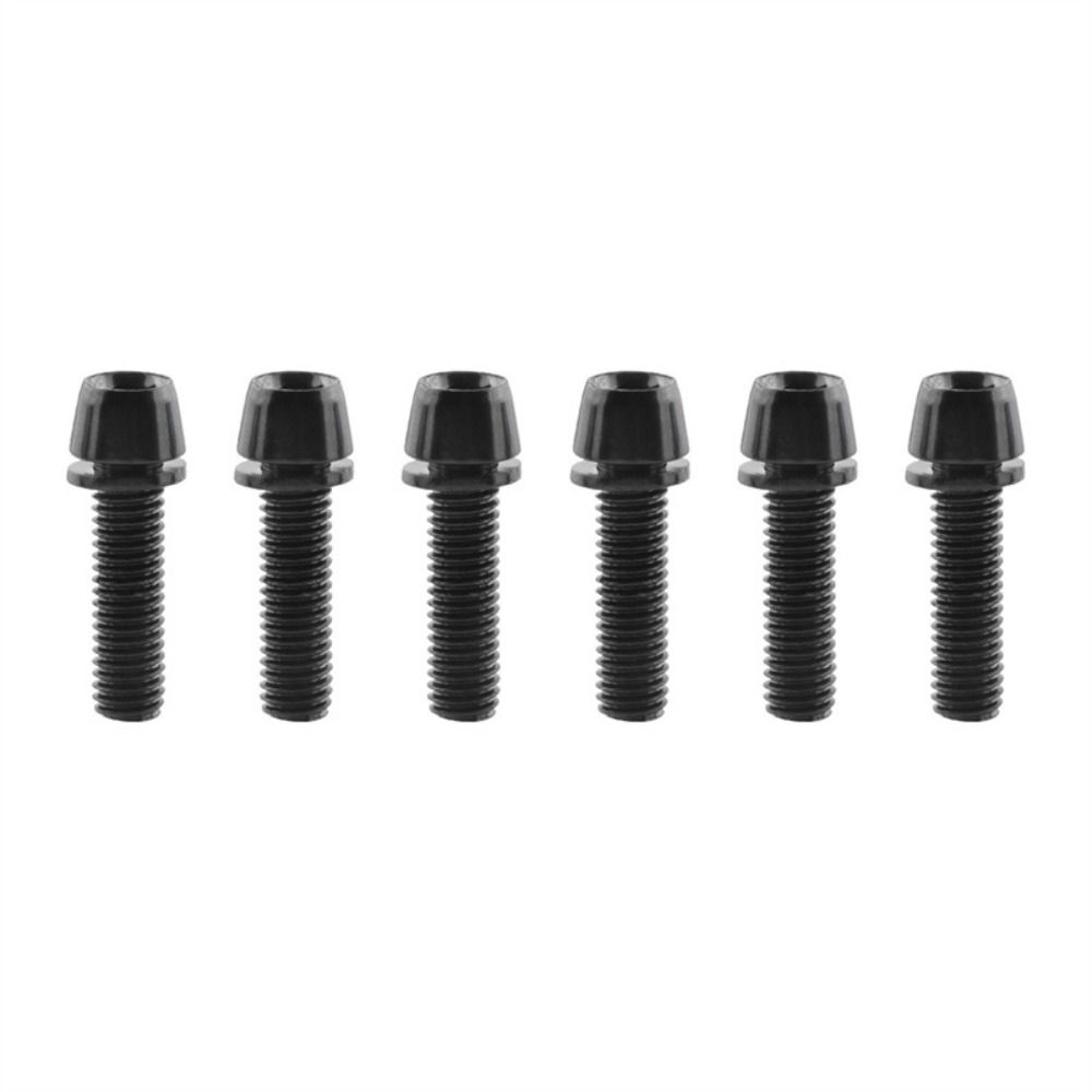 6PCS Durable M5x17mm Stem Bolts MTB Road Bike Bicycle Handlebar Stem Screw Titanium-plated Steel with Washer Stem Riser Screw