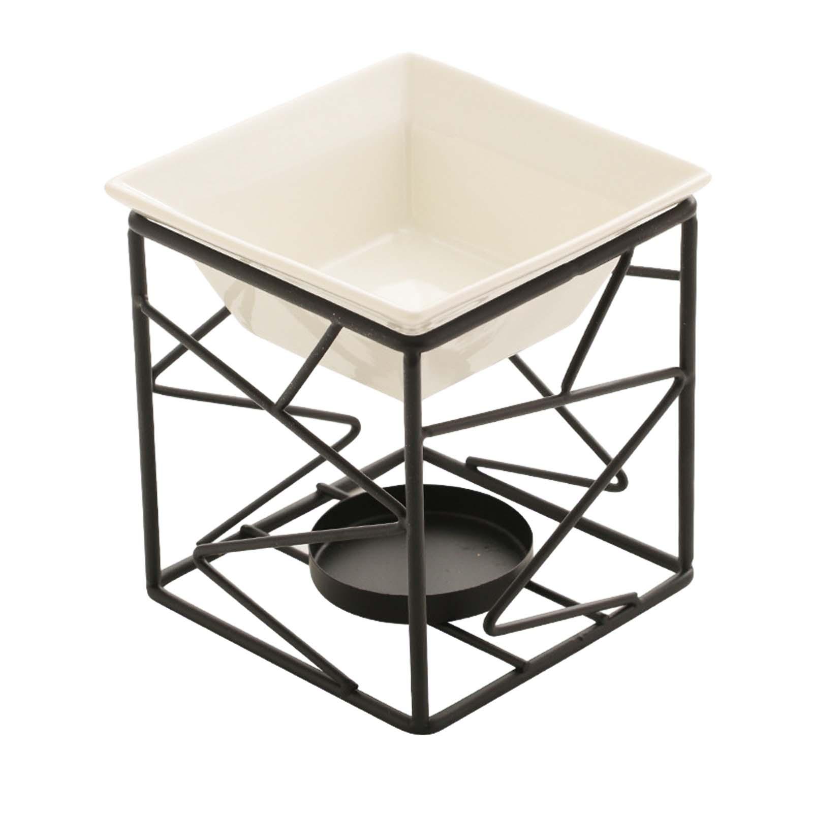 

Essential Oil Burner Fragrance Warmer Metal Tealight Holder Square Fragrance Diffuser Oil Warmer for Room Yoga Meditation чёрный