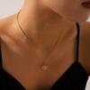 Titanium Steel Gold Plated Diamond Evil Eye Pendant Necklace Fashion Choker Jewelry