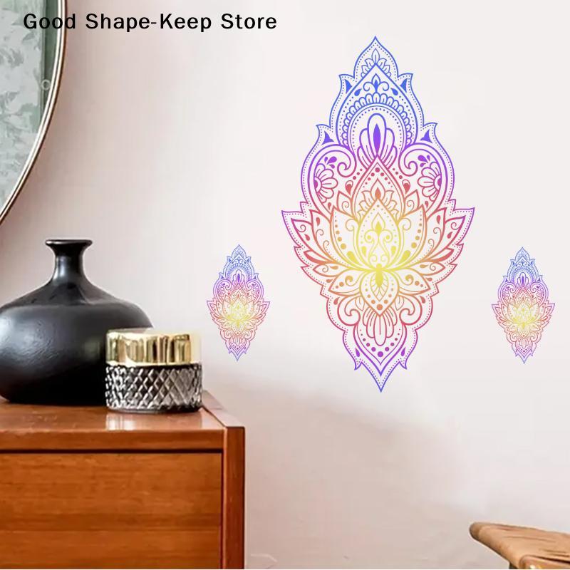 Glow-in-the-Dark Mandala Wall Sticker Removable for Bathroom Living Room Porch Home Decor - Bedroom Wall Art Deco