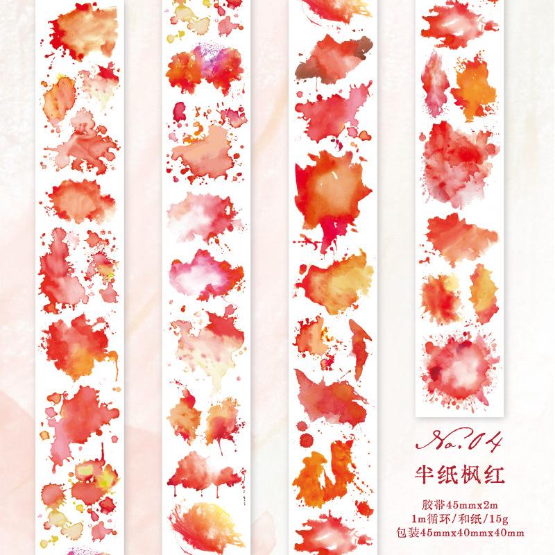 1pcs/1lot Decorative Adhesive Tapes Watercolour Masking Tapes Junk Journal Scrapbooking Stikcers Paper Japanese
