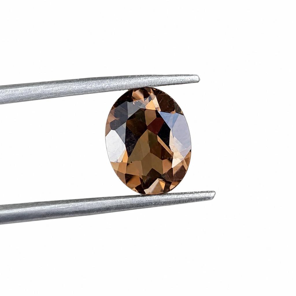 Smoky Quartz Gemstone, Oval Faceted Calibrated Stone, November Birthstone for Jewelry Making