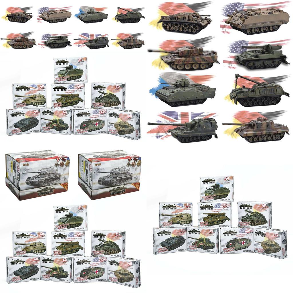 8pcs 172 4d Assemble Tank Heavy Weapons Armor Plastic Model Us  Germany Kits