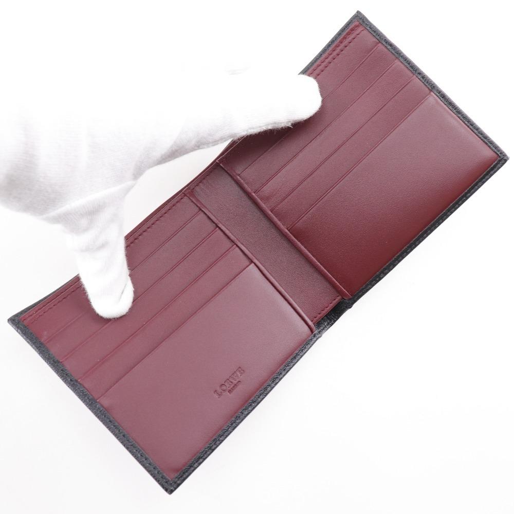 Loewe Anagram Bi-Fold Wallet 103.30.302 Bill Compartment Black Leather Mens Used