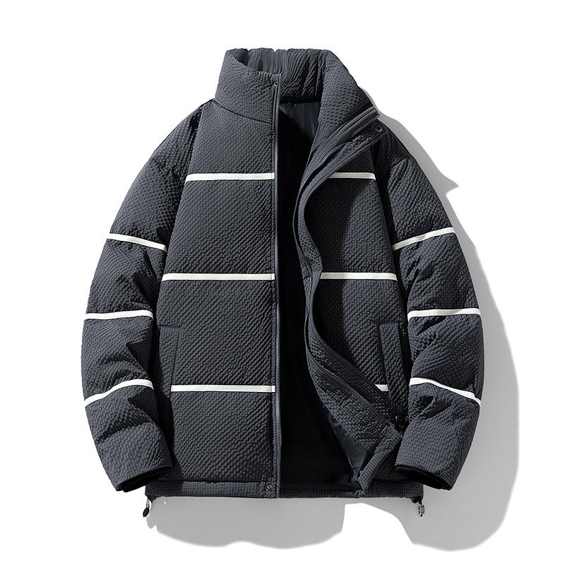 

Зимняя Новая Корейский Стиль Свободная Повседневная Универсальная Куртка Пуховик со Стойкой 3XL серый