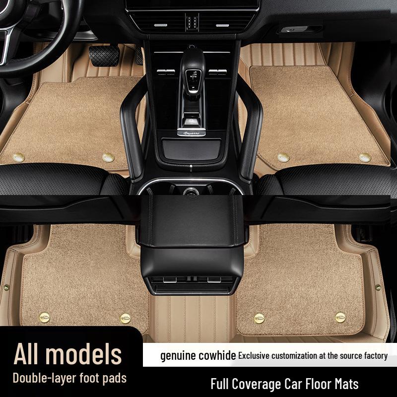 Genuine Leather Floor Mats for BYD Tang, Song, Yuan, Ming, Qin, Han, Dolphin, Seal - Pure Cowhide, Full Coverage