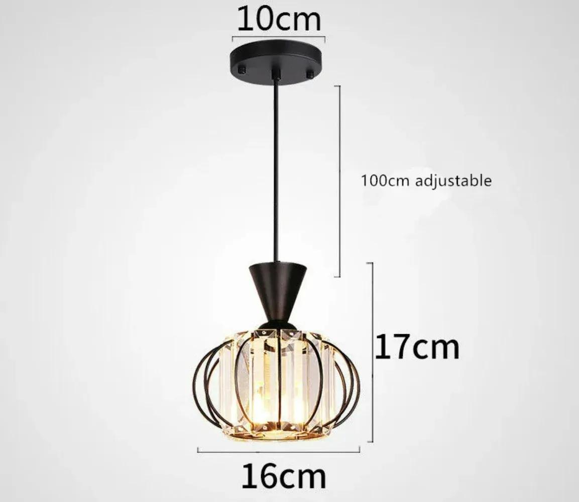 

Modern Crystal Pendant Lamp Dining Room Lamp Bar Lamp Bedroom Hanging Light Fixture Lustres Simple Pendant Lights black теплый белый
