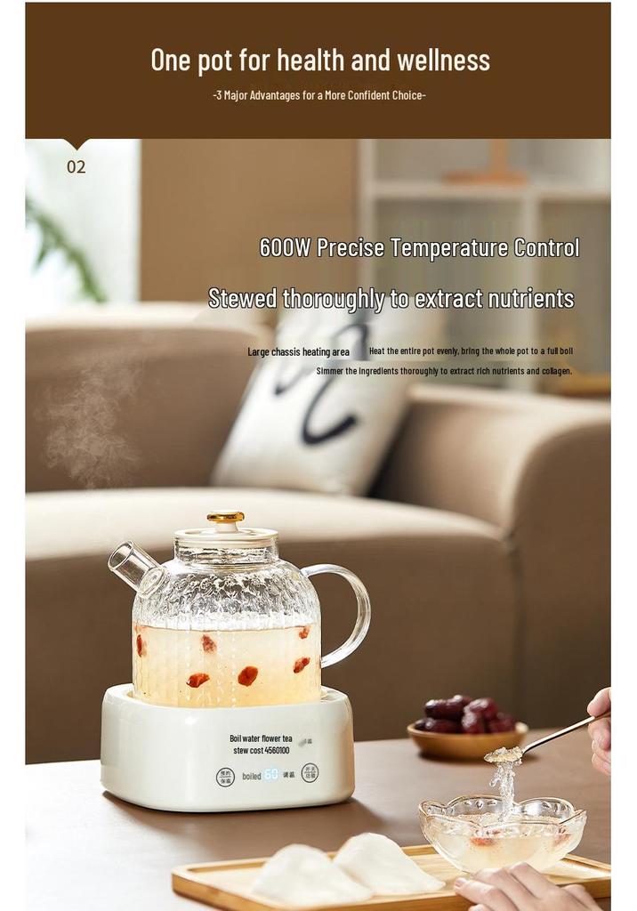 Glass Electric Kettle Gift Set for Floral Tea - Perfect Company Souvenir