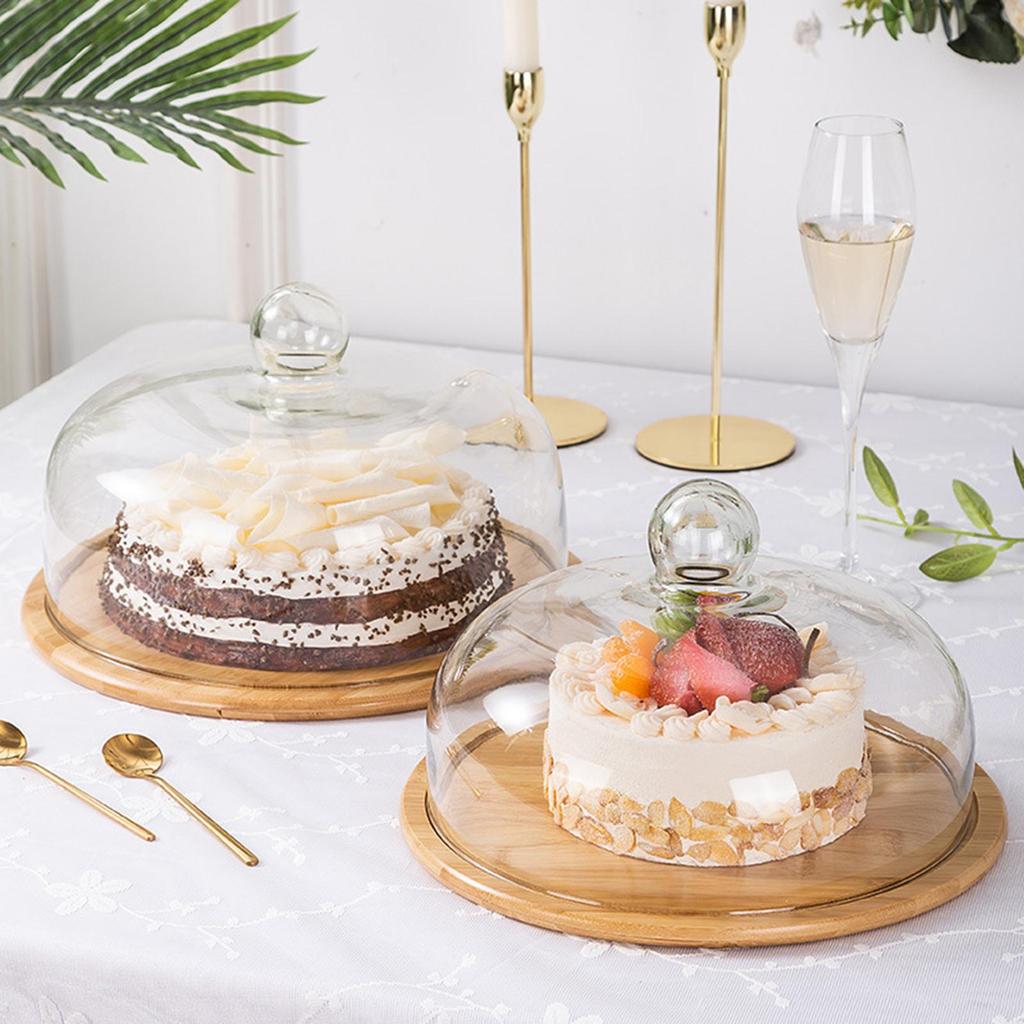 Serving Set Yes Lid Dome Cheese Cloche Dome Serving Tray Organizer Cake Stand Bread Fruit Plate Display Holder for Party Cheese