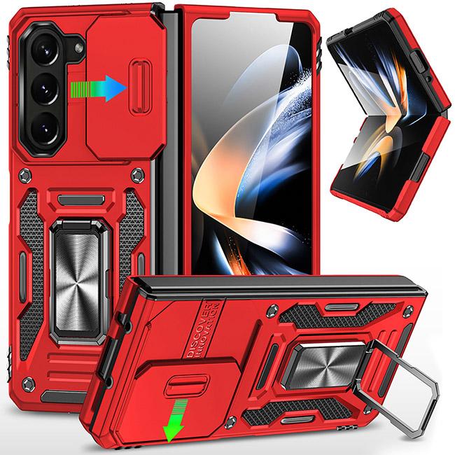 Armor Shockproof Case For Samsung Galaxy Z Fold 7 Cover With Ring Magnetic Holder Coque Fundas Samsung Z Fold 6 Case Fold6 5G