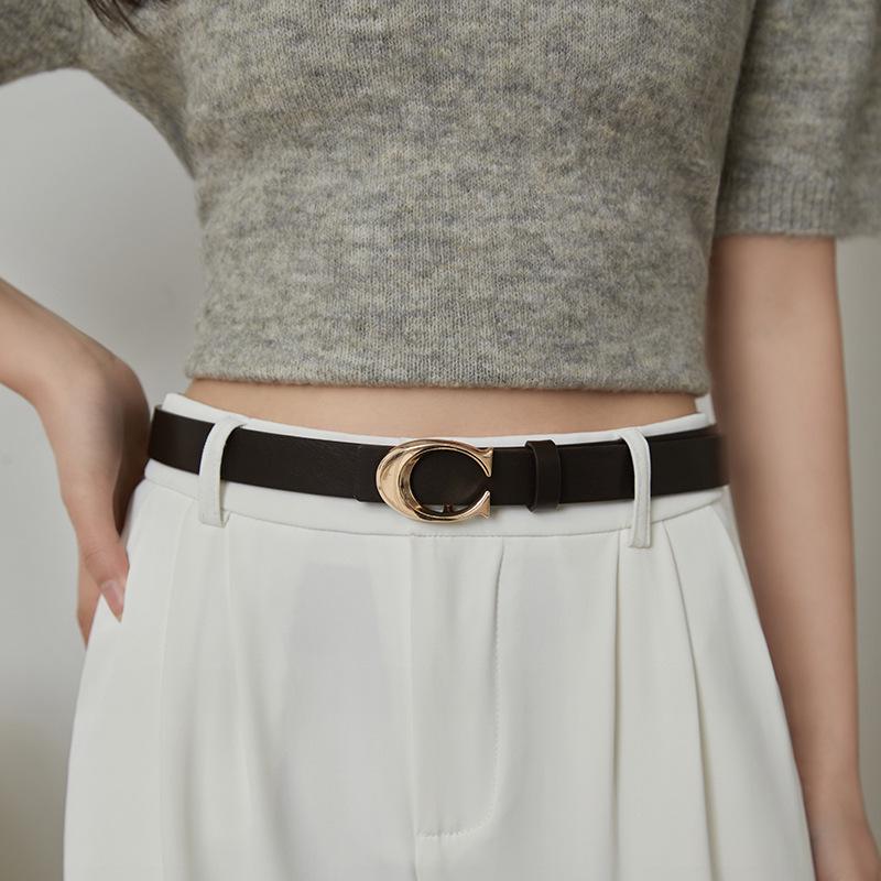 Women's Luxury 2023 Artificial Leather Belt for Suits & Jeans