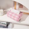 Modern Minimalist Cotton Tissue Box With Splicing Design For Office Decor And Desk Organization