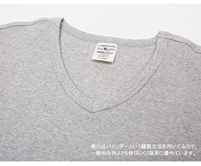 AVIREX Daily Solid Long Sleeve V-Neck T-Shirt/Long Sleeve/6153480-01 White-M