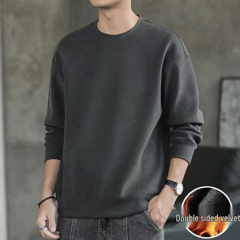 Men's Slim Fit Fleece-Lined Long-Sleeve Base Layer T-Shirt for Autumn/Winter