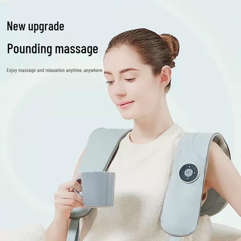 CLORIS Neck and Back Percussion Massage Shawl with Heat CN plug (adapter included)