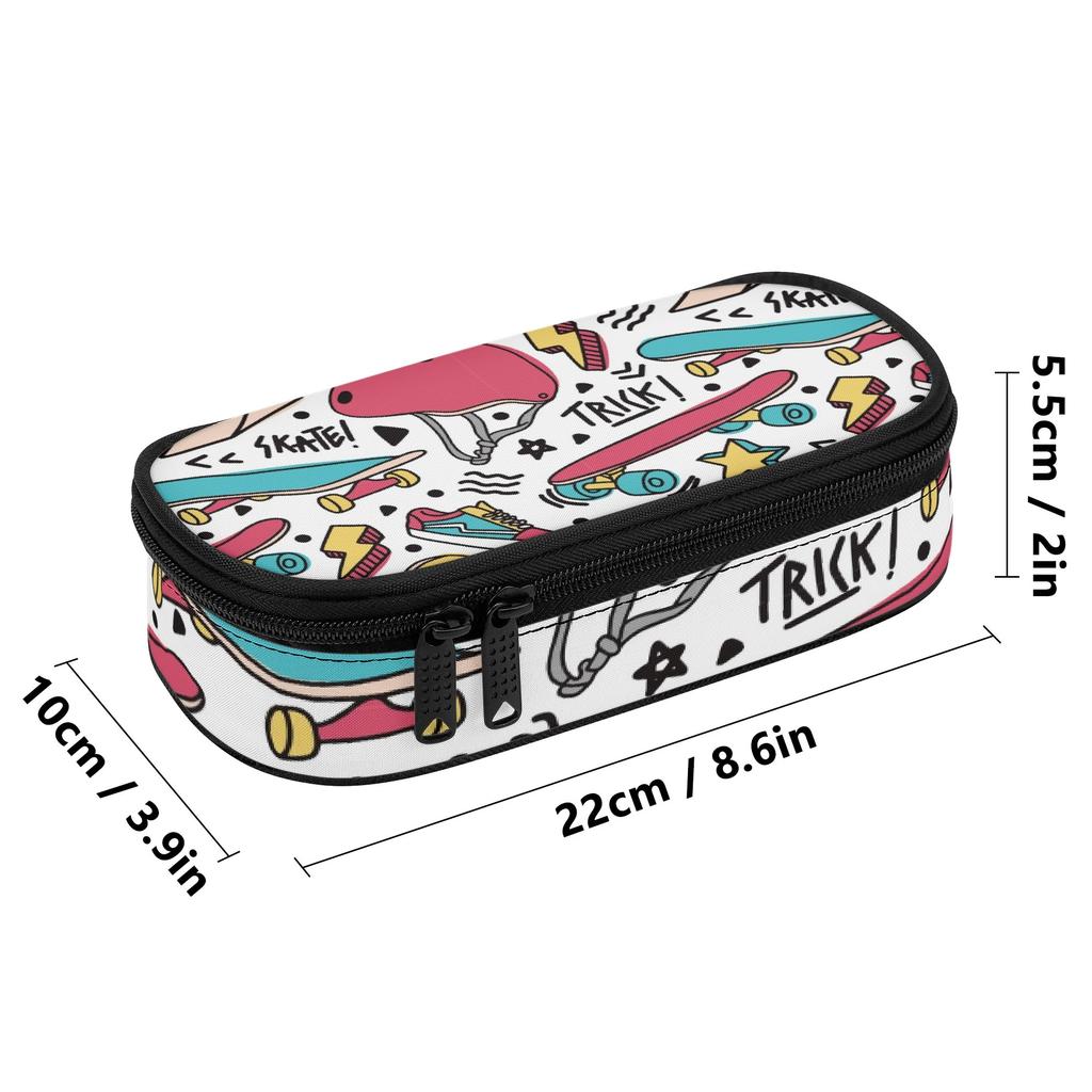 Pencil Bag 300D Polyester High Capacity Secure Zipper with Pen Slot Board Mesh Pocket and Large Storage Section for Everyday Study