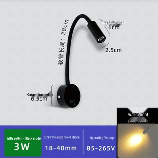 Flexible LED Spotlight: 1W/3W Wall Lamp for Clothing Store, Entrance, Painting, or Bedside Use