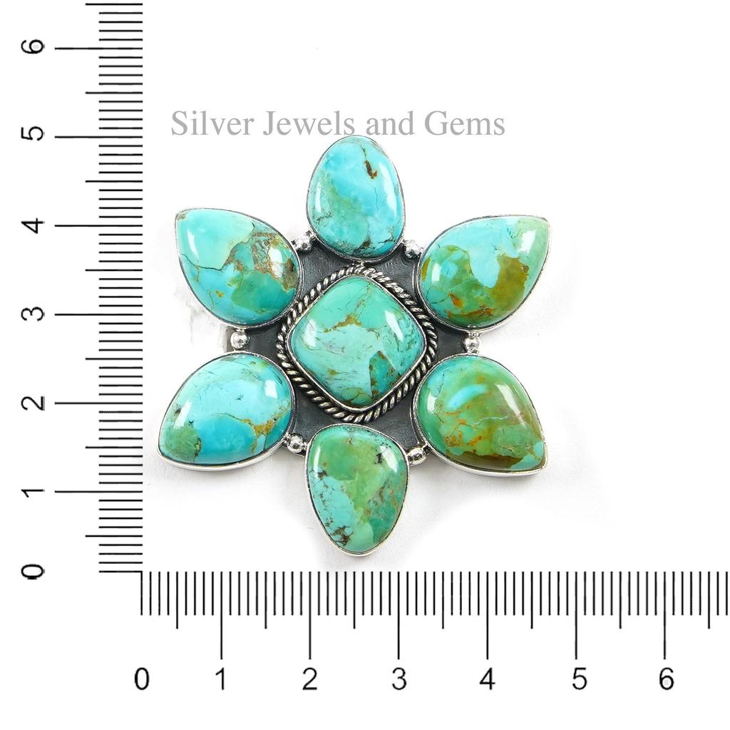 Natural Turquoise Cluster Ring, Wedding Ring, Designer Ring, 925 Sterling Silver Ring, Kingman Turquoise Ring, Boho Statement Ring